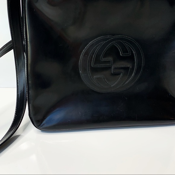 Vintage Gucci Patent 2 Way Bag Double Strap Handle - Picture 6 of 8